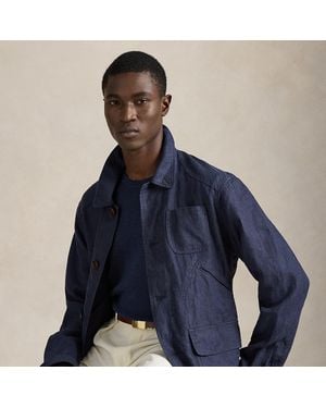 Polo Ralph Lauren Linen Herringbone Utility Jacket - Blue
