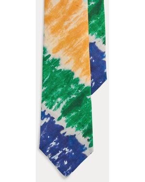 Polo Ralph Lauren Tie-Dye-Print Linen Tie - Green