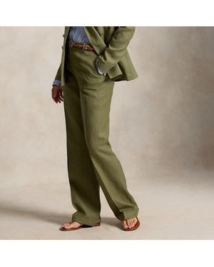 Polo Ralph Lauren Hemp-Linen Relaxed Straight Trouser - Green
