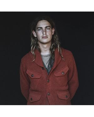 RRL Wool-Cotton Shawl-Collar Cardigan - Red