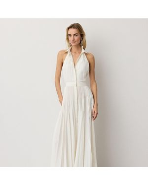 open lace back dress T-Tahari Pleated Halter Midi Dress – Elie Tahari main image 0