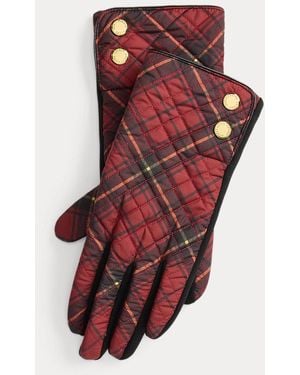 Ralph Lauren Guanti tecnici trapuntati a rombi a quadri - Rosso