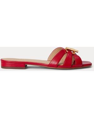 Ralph Lauren Blaike Nappa Leather Slide Sandal - Red