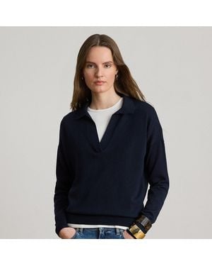 Ralph Lauren Cotton-Modal Polo Jumper - Blue