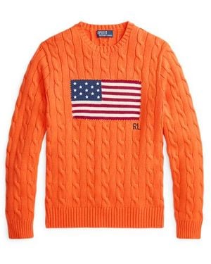 Polo Ralph Lauren Maglia a trecce con bandiera - Arancione