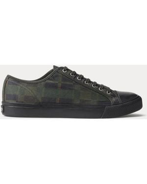 RRL Check-Print Oilcloth Trainer - Black