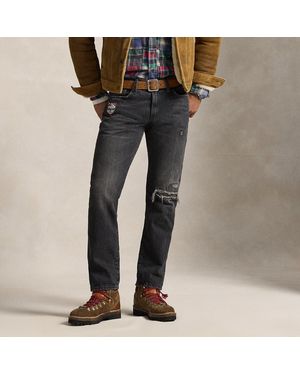 Ralph Lauren Hampton Straight Distressed Jean - Black
