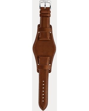 Polo Ralph Lauren Bracelet De Montre En Vachette - Marron