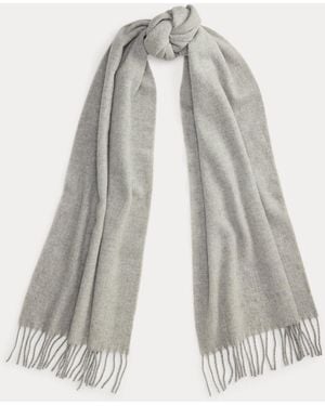 Ralph Lauren Wool-Cashmere Herringbone Scarf - Gray
