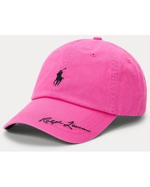 Ralph Lauren Pony Twill Ball Cap - Pink