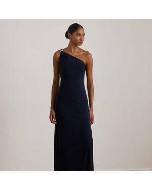 Ralph Lauren Jersey One - Shoulder Gown - Blue
