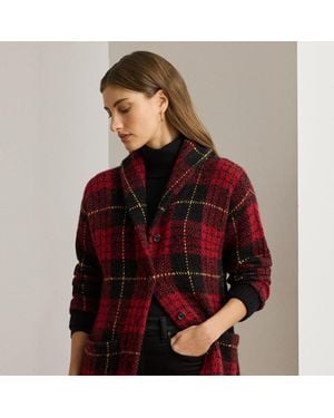 Ralph Lauren Ralph Lauren Plaid Shawl-Collar Cardigan - Red