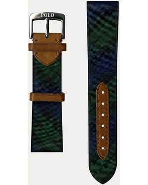 Polo Ralph Lauren Tartan Zijden Horlogeband - Zwart