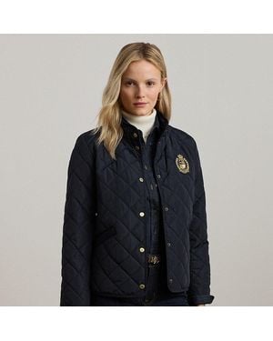 Ralph Lauren Petite - Crest-patch Quilted Mockneck Jacket - Blue