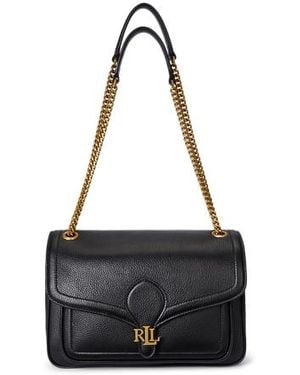 Ralph Lauren Borsa Bradley media in pelle martellata - Nero