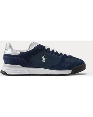 Polo Ralph Lauren Varick Suede & Oxford Trainer - Blue