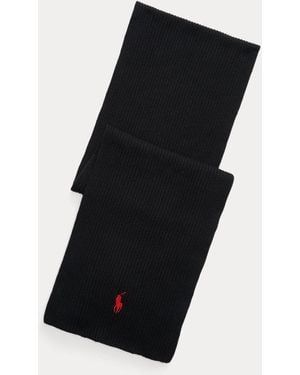 Polo Ralph Lauren Sciarpa in cotone a coste - Nero
