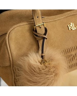 Ralph Lauren Leather & Shearling Pom-Pom Bag Charm - Metallic