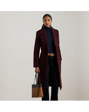 Ralph Lauren Belted Wool-Blend Wrap Coat - Black