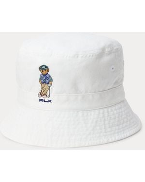 Ralph Lauren Polo Bear Twill Bucket Hat - White