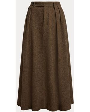 Ralph Lauren Evilyn Birdseye Tweed Skirt - Brown