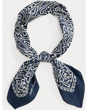 Ralph Lauren Print Silk Neckerchief - Blue