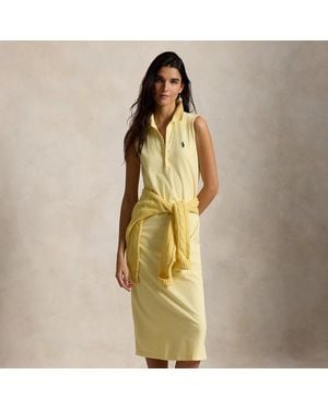 Polo Ralph Lauren Stretch-Cotton Sleeveless Polo Dress - Metallic