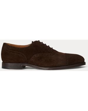 Ralph Lauren Maestra Calf-Suede Cap-Toe Shoe - Brown