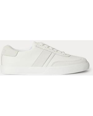 Ralph Lauren Braylee Leather & Suede Trainer - White