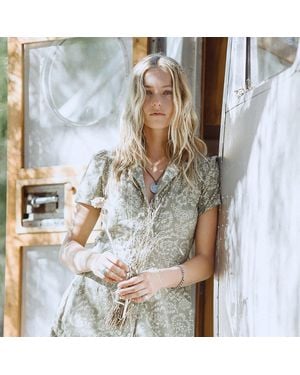 RRL Vestido De Algodón Y Lino Con Flores - Metálico