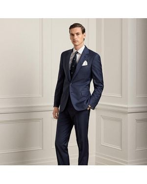 Ralph Lauren Gregory Hand-Tailored Sharkskin Suit - Blue
