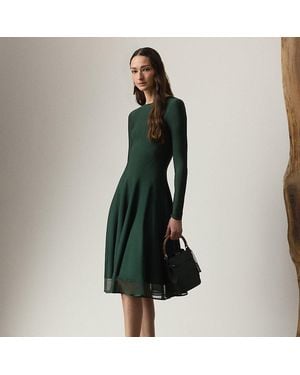 Ralph Lauren Crewneck Long-Sleeve Jumper Day Dress - Black