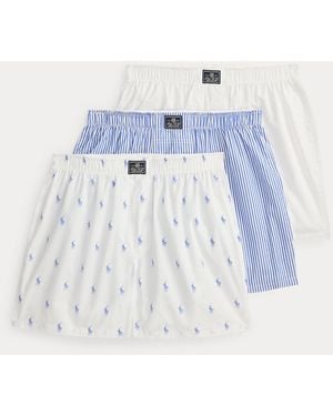 Polo Ralph Lauren Cotton Boxer 3-Pack - Blue