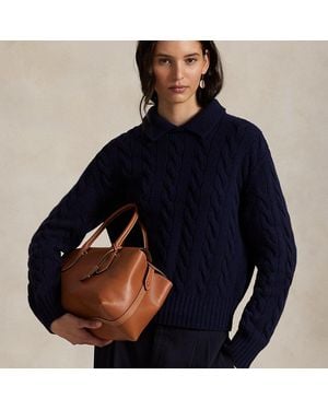 Ralph Lauren Bellport Leather Satchel - Blue
