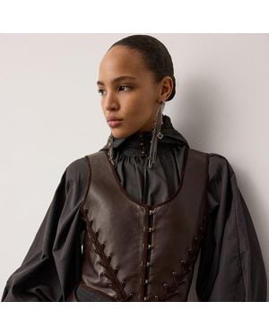 Ralph Lauren Thurlow Lambskin Top - Brown