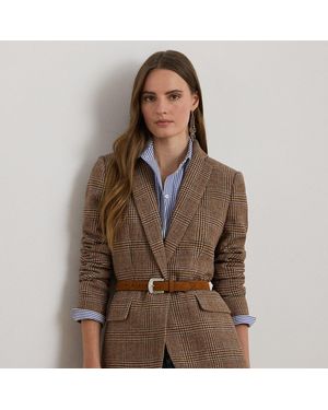Ralph Lauren Glen Plaid Wool-Blend Twill Blazer - Brown