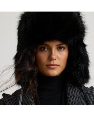 Ralph Lauren Faux-Fur Trapper Hat - Black