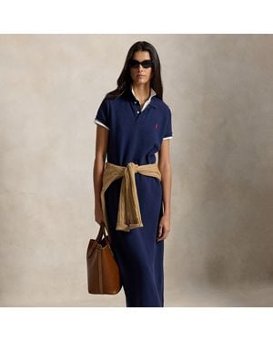 Polo Ralph Lauren Cotton Mesh Polo Dress - Blue