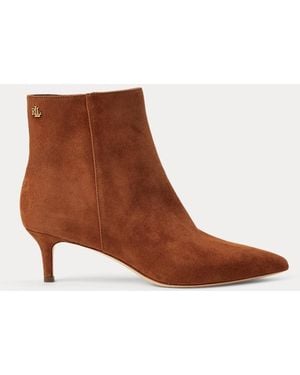 Ralph Lauren Mckay Suede Bootie Heel - Brown