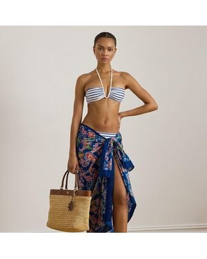 Ralph Lauren Paisley Cotton Voile Wrap Skirt Cover-Up - Blue