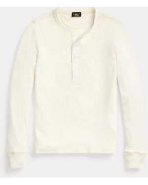 RRL Camisa Henley De Punto Waffle - Blanco
