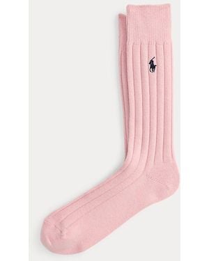 Polo Ralph Lauren Geribbelde Sokken Van Wolmix - Roze