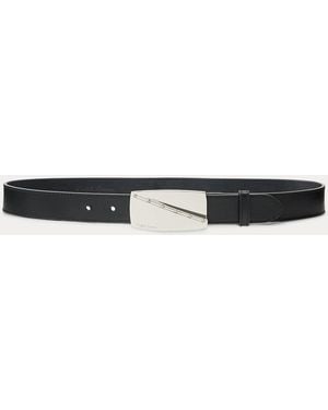Ralph Lauren Abstract-Plaque-Buckle Leather Belt - Black