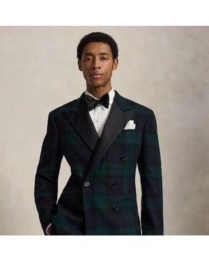 Ralph Lauren Polo Tailored Fit Plaid Tuxedo Jacket - Blue