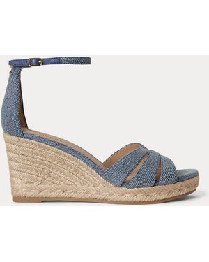Ralph Lauren Nellie Washed Denim Espadrille - Blue