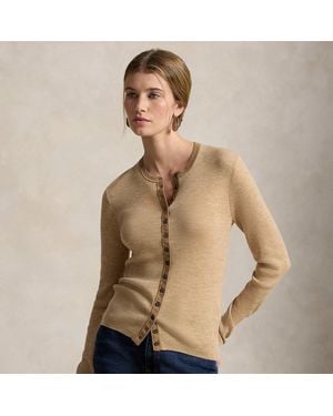 Polo Ralph Lauren Rib-Knit Wool Cardigan - Natural