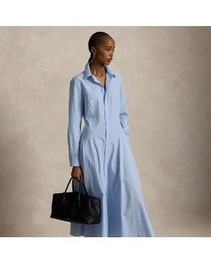 Polo Ralph Lauren Cotton Paneled Shirtdress - Blue