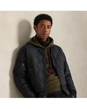 Ralph Lauren Quilted Jacquard Bomber Jacket - Black