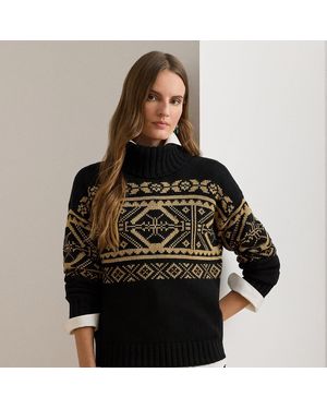 Ralph Lauren Ralph Lauren Fair Isle Wool-Blend Turtleneck Jumper - Black