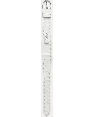 Ralph Lauren Petite Stirrup Alligator Watch Strap - White